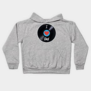 I heart Vinyl graphic design Kids Hoodie